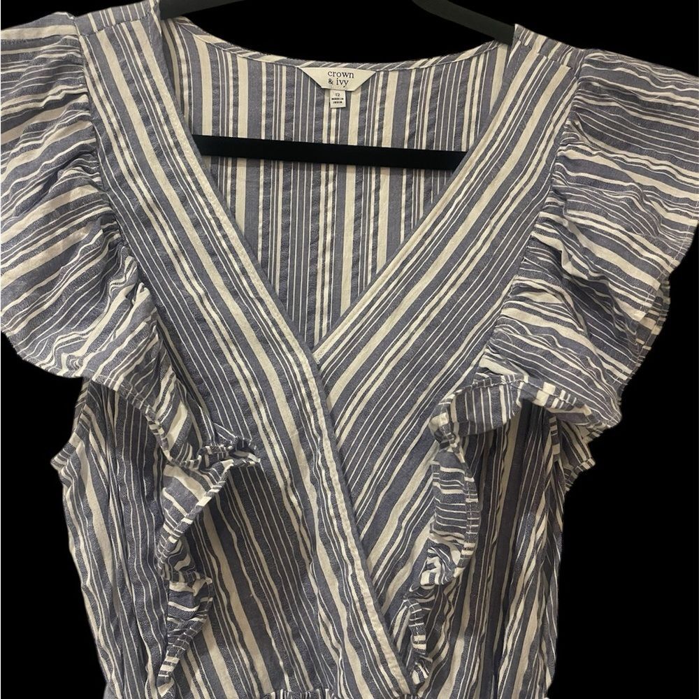 Crown & Ivy Navy and White Striped Maxi Dress - Picture 3 of 3